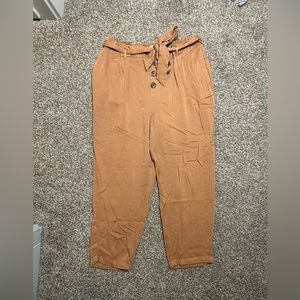 Cropped highrise paper bag waist